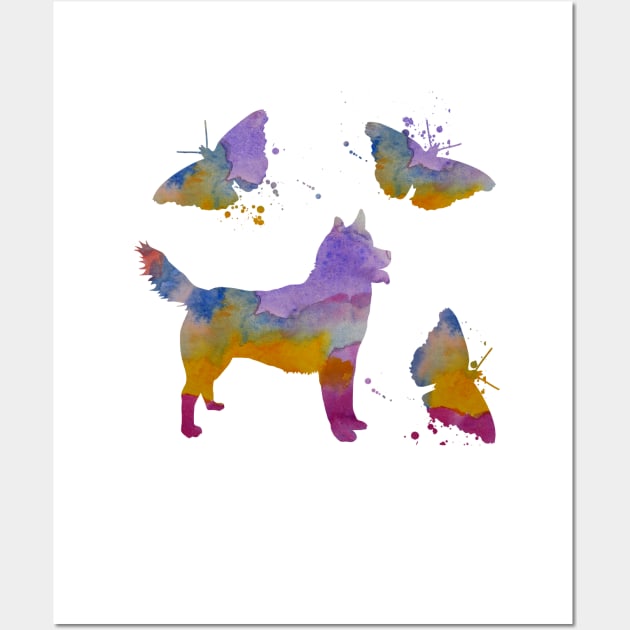 Husky Art, Colorful Butterfly Wall Art by BittenByErmines